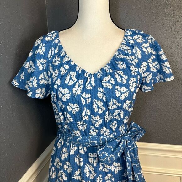 Rebecca Taylor Perla Petal Flutter Sleeve Flounce Hem Dress - Picture 7 of 14